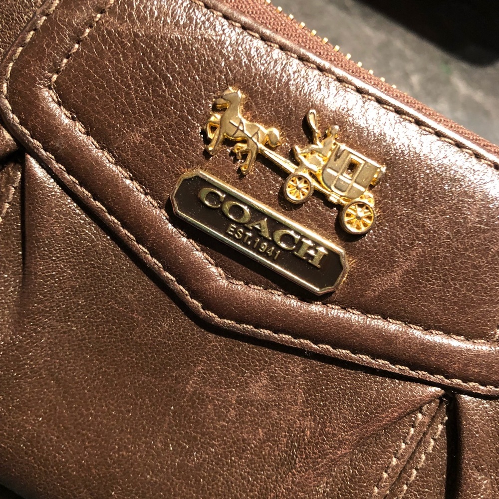 Brown leather COACH wallet